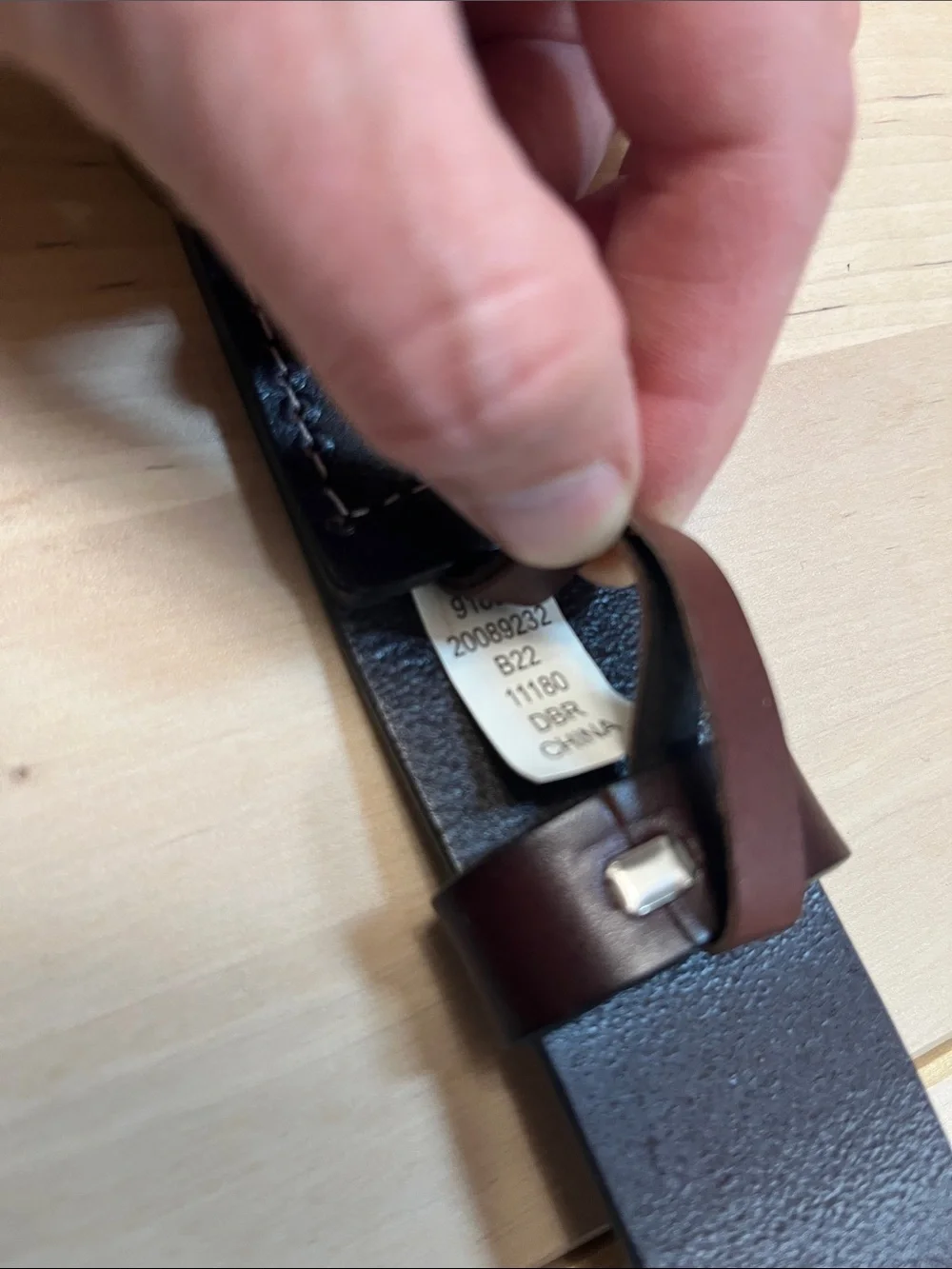 DULUTH Trading Co. Dark Brown Lear Belt w/ Oval Brass Buckle Women’s Large